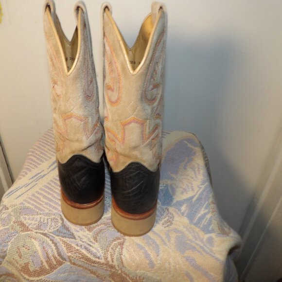 Roper Made In Spain Genuine Suede Two Tone Boots Mens Sz 8 - Picture 6 of 10